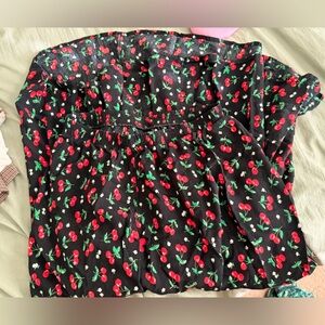 Cherry Print Black skirt